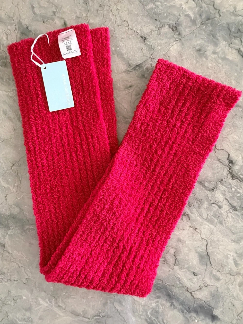Aimer Kids red ribbed knit scarf